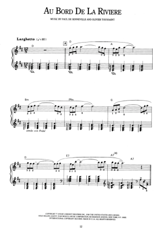 Richard Clayderman Au Bord De La Riviere score for Piano