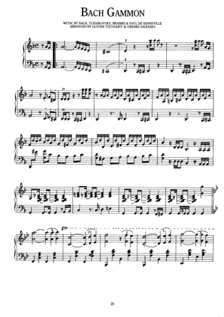 Richard Clayderman Bach Gammon score for Piano