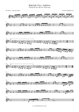Score for Tenor Saxophone Soprano (Bb)