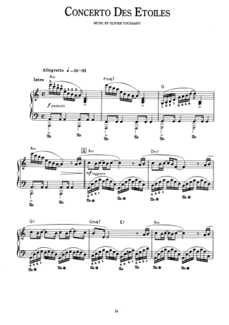 Richard Clayderman Concerto Des Etoiles score for Piano