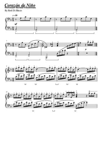 Richard Clayderman Corazón de Niño score for Piano