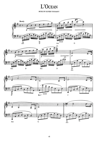 Richard Clayderman LOcean score for Piano