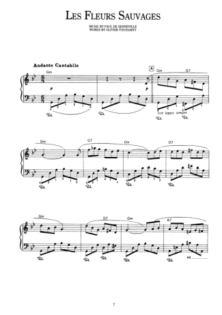 Richard Clayderman Les Fleurs Sauvages score for Piano