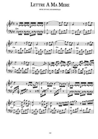 Richard Clayderman Lettre A Ma Mere score for Piano