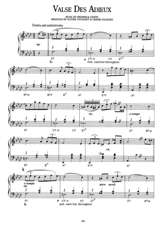 Richard Clayderman Valse Des Adieux score for Piano