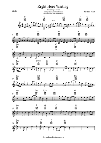 Richard Marx Right Here Waiting score for Acoustic Guitar
