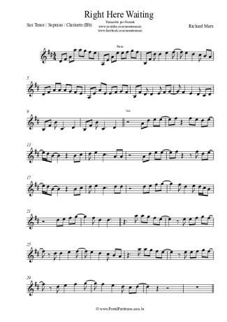 Richard Marx  score for Clarinet (Bb)