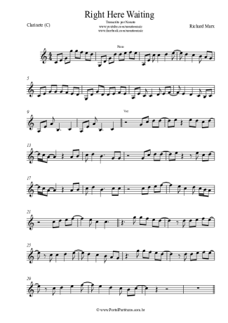 Richard Marx  score for Clarinet (C)