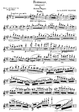 Richard Wagner Romanze score for Violin