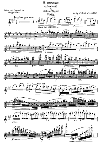 Richard Wagner  score for Violin