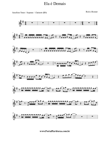 Rick & Renner Ela É Demais score for Clarinet (Bb)