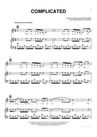 Rihanna Complicated score for Piano