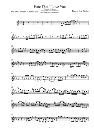 Rihanna  score for Clarinet (Bb)