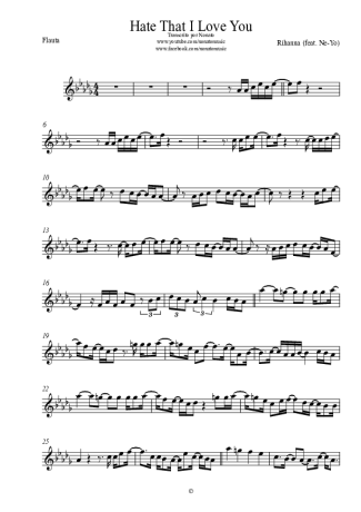 Rihanna  score for Flute