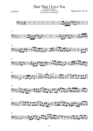 Rihanna  score for Trombone