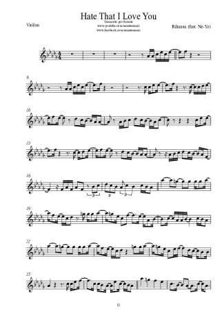 Rihanna Hate That I Love You score for Violin