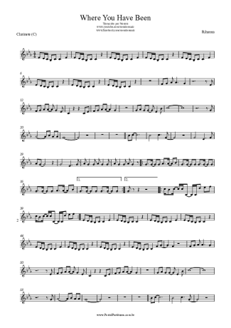 Rihanna  score for Clarinet (C)