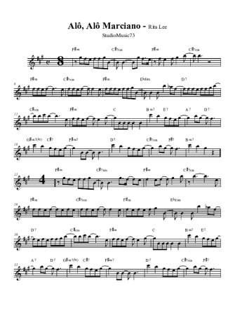 Rita Lee Alô Alô Marciano score for Clarinet (Bb)