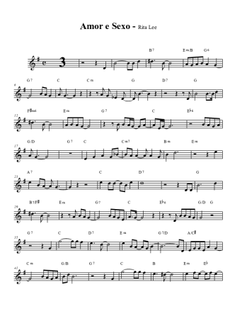 Rita Lee Amor E Sexo score for Clarinet (Bb)