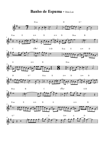 Rita Lee Banho de Espuma score for Tenor Saxophone Soprano (Bb)