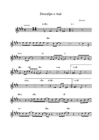 Rita Lee Desculpe o Auê score for Tenor Saxophone Soprano (Bb)