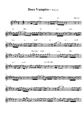 Rita Lee Doce Vampiro score for Tenor Saxophone Soprano (Bb)