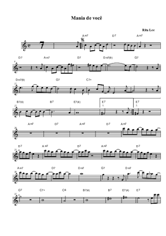 Rita Lee Mania de Você score for Tenor Saxophone Soprano Clarinet (Bb)