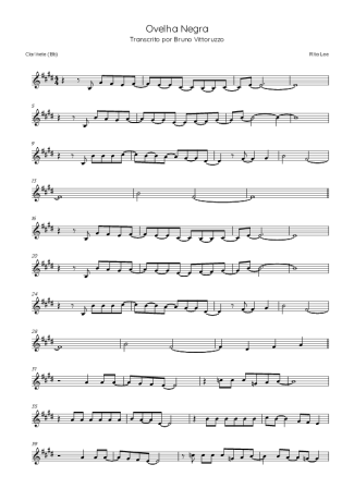 Rita Lee  score for Clarinet (Bb)