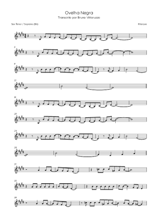 Rita Lee Ovelha Negra score for Tenor Saxophone Soprano (Bb)