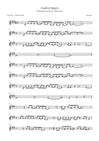 Rita Lee  score for Tenor Saxophone Soprano (Bb)