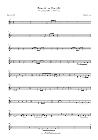 Rita Pavone  score for Clarinet (C)