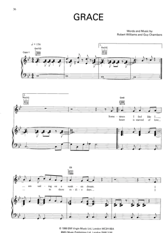 Robbie Williams Grace score for Piano