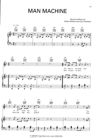 Robbie Williams Man Machine score for Piano
