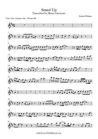 Robbie Williams Sexed Up score for Tenor Saxophone Soprano (Bb)