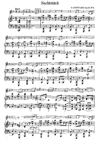 Robert Schumann Nachtstuck score for Violin