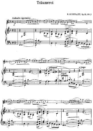 Robert Schumann Traumerei score for Violin