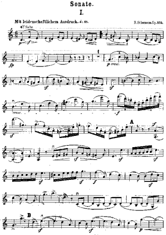 Robert Schumann Violin Sonata 1 score for Violin