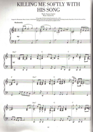 Roberta Flack  score for Piano