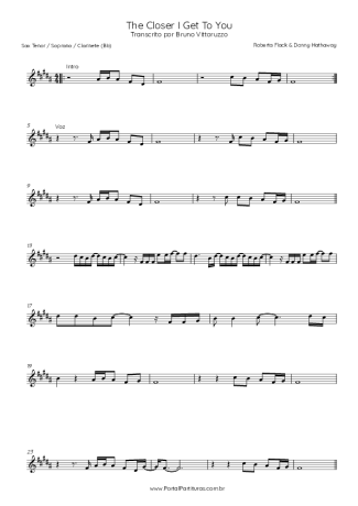 Roberta Flack & Donny Hathaway  score for Clarinet (Bb)