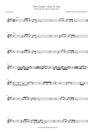 Roberta Flack & Donny Hathaway  score for Clarinet (C)