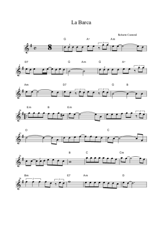 Roberto Cantoral La Barca score for Tenor Saxophone Soprano (Bb)