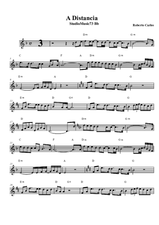 Roberto Carlos A Distância score for Clarinet (Bb)