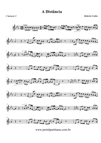 Roberto Carlos A Distância score for Clarinet (C)