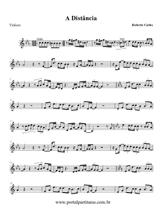 Roberto Carlos A Distância score for Violin