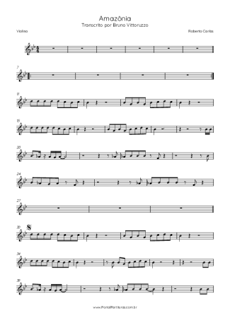Roberto Carlos Amazônia score for Violin