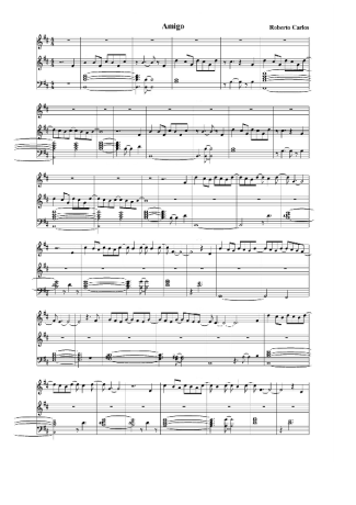 Roberto Carlos Amigo score for Piano