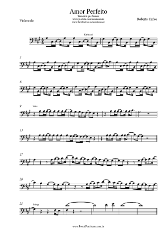 Roberto Carlos Amor Perfeito score for Cello
