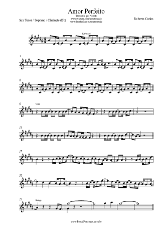 Roberto Carlos  score for Tenor Saxophone Soprano (Bb)