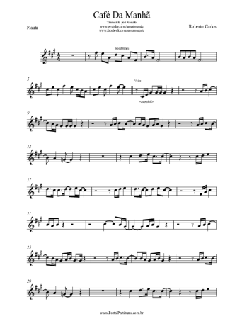 Roberto Carlos Café Da Manhã score for Flute