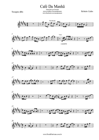 Roberto Carlos Café Da Manhã score for Trumpet